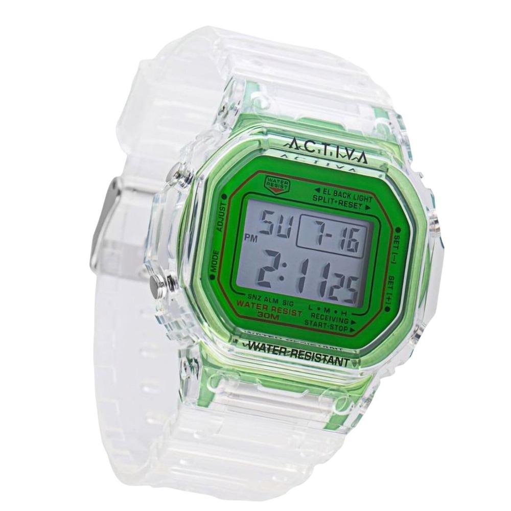 Activa by Invicta Digital Watch ACW424-008 Clear Green Resin Sport 30M New - Picture 2 of 7
